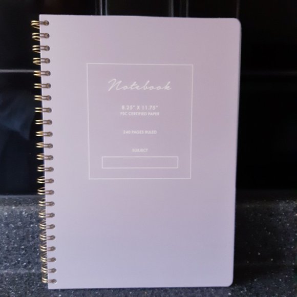 Large Hardcover Lavender Colored Spiral Bound Notebook 8.25" x 11.75" - Picture 1 of 11
